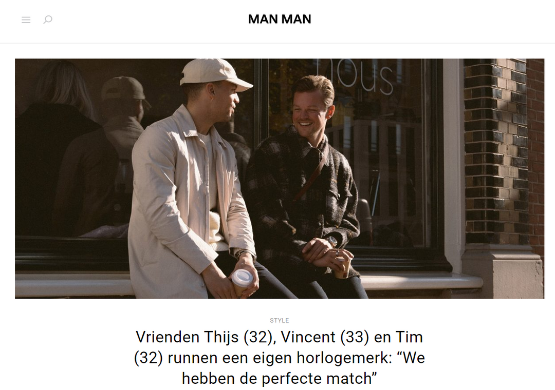Friends Thijs (32), Vincent (33), and Tim (32) run their own watch brand: "We have the perfect match - By Man-Man.nl"