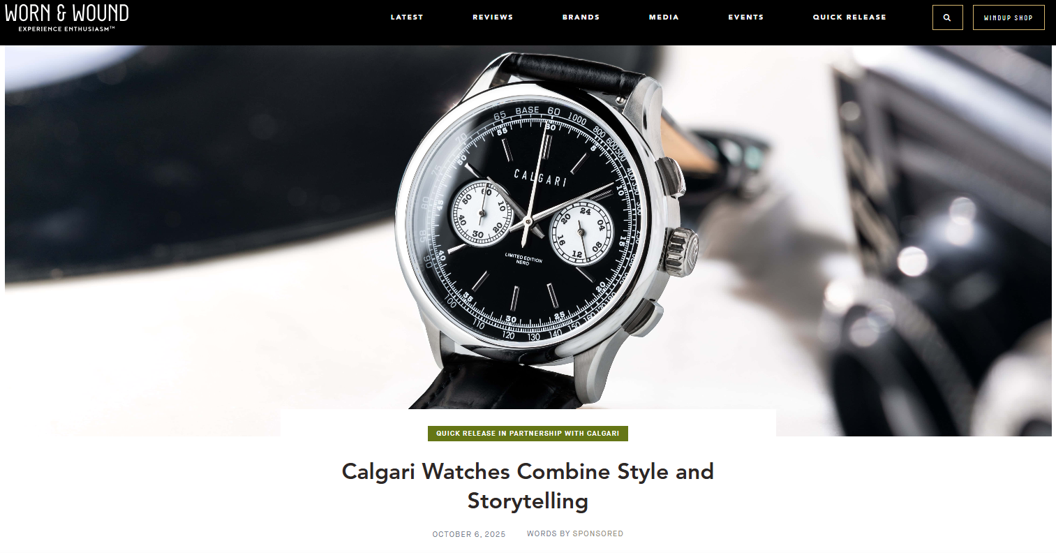 ''Calgari Watches Combine Style and Storytelling''